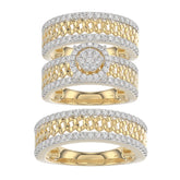 LADIES TRIOS SET 1.50CT ROUND DIAMOND 10K YELLOW GOLD