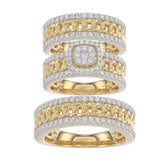 LADIES TRIO SET 1.50CT ROUND DIAMOND 10K YELLOW GOLD