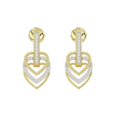 LADIES EARRINGS 0.25CT ROUND DIAMOND 14K YELLOW GOLD