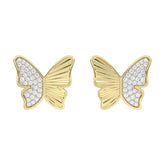 LADIES EARRINGS 0.16CT ROUND DIAMOND 10K YELLOW GOLD