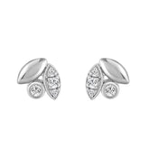 Elegance Ladies Round Diamond Cluster Fashion Earrings In 10K White Gold � Marquise Design
