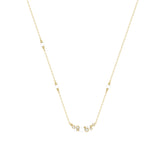 LADIES NECKLACE 0.16CT ROUND/PEARL DIAMOND 14K YELLOW GOLD