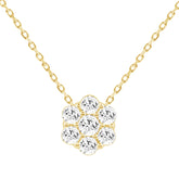 LADIES PENDANT WITH CHAIN 0.50CT ROUND DIAMOND 14K YELLOW GOLD