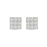 LADIES EARRING 0.25CT ROUND DIAMOND 10K WHITE GOLD
