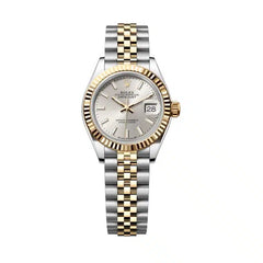 Rolex Datejust 28mm Silver Dial YG Fluted Bezel Jubilee Band 2 Tone 18k Yellow Gold & Stainless Steel Watch 279173