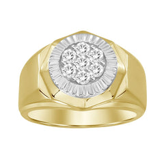 MEN'S RING 0.50CT ROUND DIAMOND 10K YELLOW GOLD