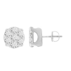 LADIES EARRINGS 0.25CT ROUND DIAMOND STERLING SILVER/WHITE GOLD