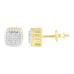 LADIES EARRINGS 0.15CT ROUND DIAMOND 10K YELLOW GOLD