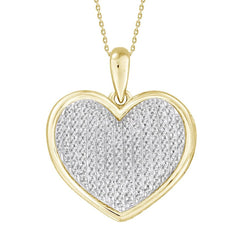 LADIES PENDANT WITH CHAIN 0.50CT ROUND DIAMOND 10K YELLOW GOLD