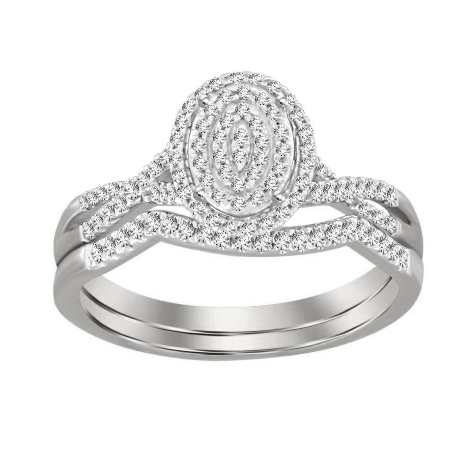 LADIES RING 0.20CT ROUND DIAMOND 10K WHITE GOLD