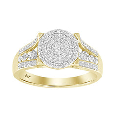 LADIES RING 0.20CT ROUND DIAMOND 10K YELLOW GOLD