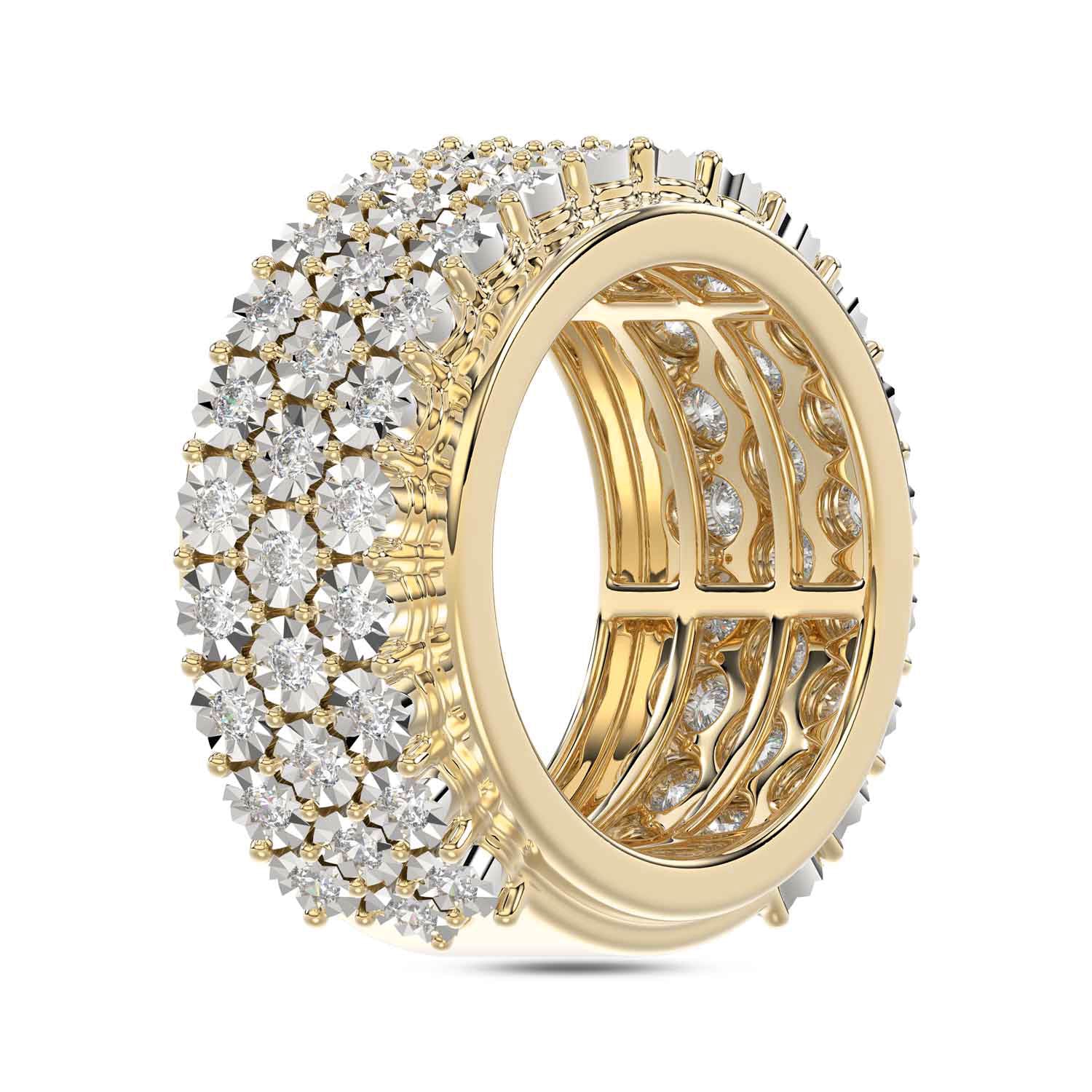MEN'S BAND 2.00CT ROUND DIAMOND 10K YELLOW GOLD