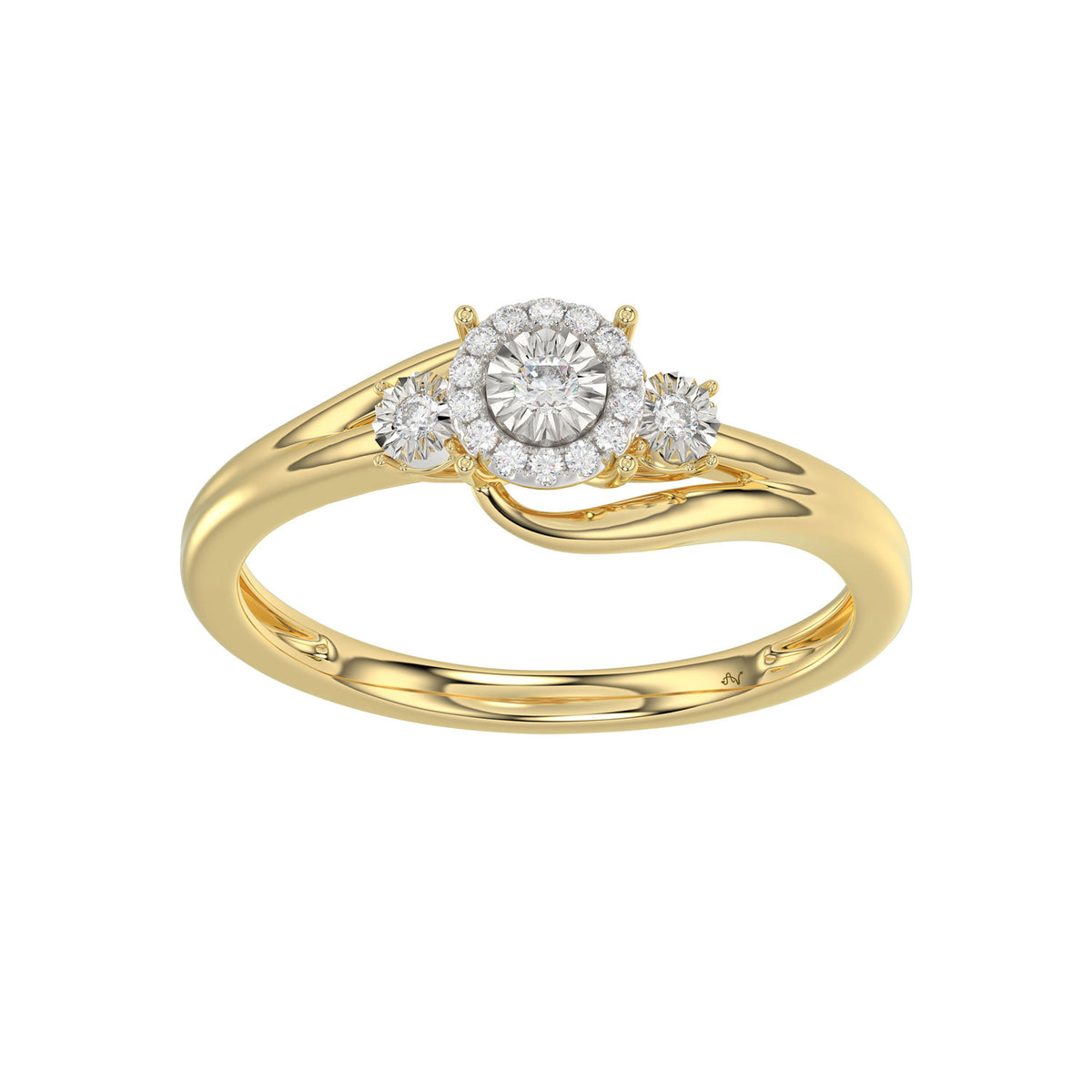 LADIES RING 0.15CT ROUND DIAMOND 10K YELLOW GOLD
