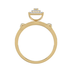 LADIES TRIOS 1.00CT ROUND DIAMOND 10K YELLOW GOLD