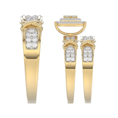 LADIES TRIOS 1.00CT ROUND DIAMOND 10K YELLOW GOLD