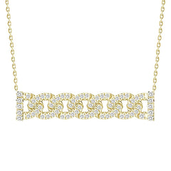 LADIES NECKLACE 0.25CT ROUND DIAMOND 10K YELLOW GOLD