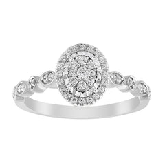 LADIES RING 0.20CT ROUND DIAMOND 10K WHITE GOLD