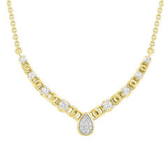 LADIES NECKLACE 0.25CT ROUND DIAMOND 10K YELLOW GOLD