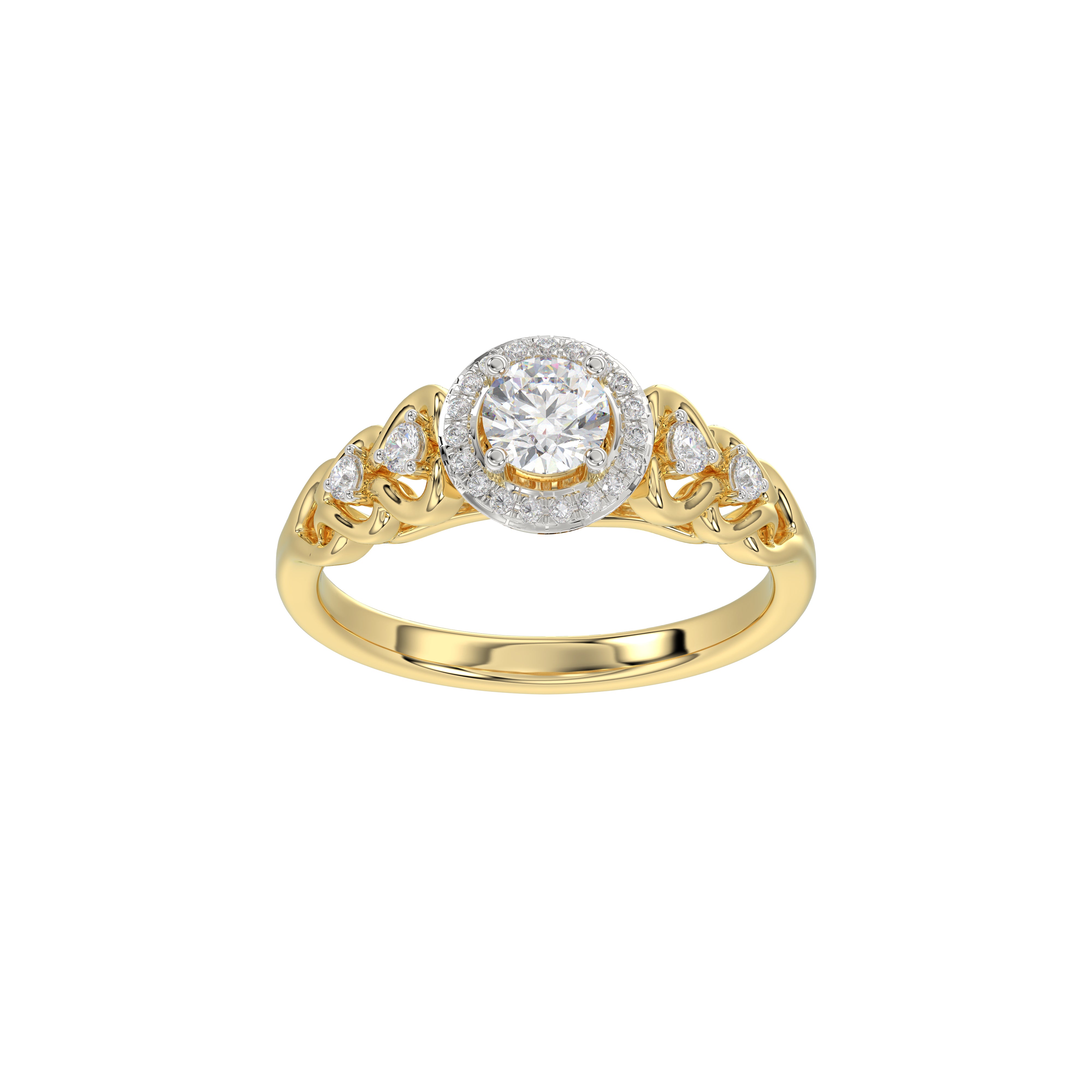 LADIES RING 0.20CT ROUND DIAMOND 10K YELLOW GOLD