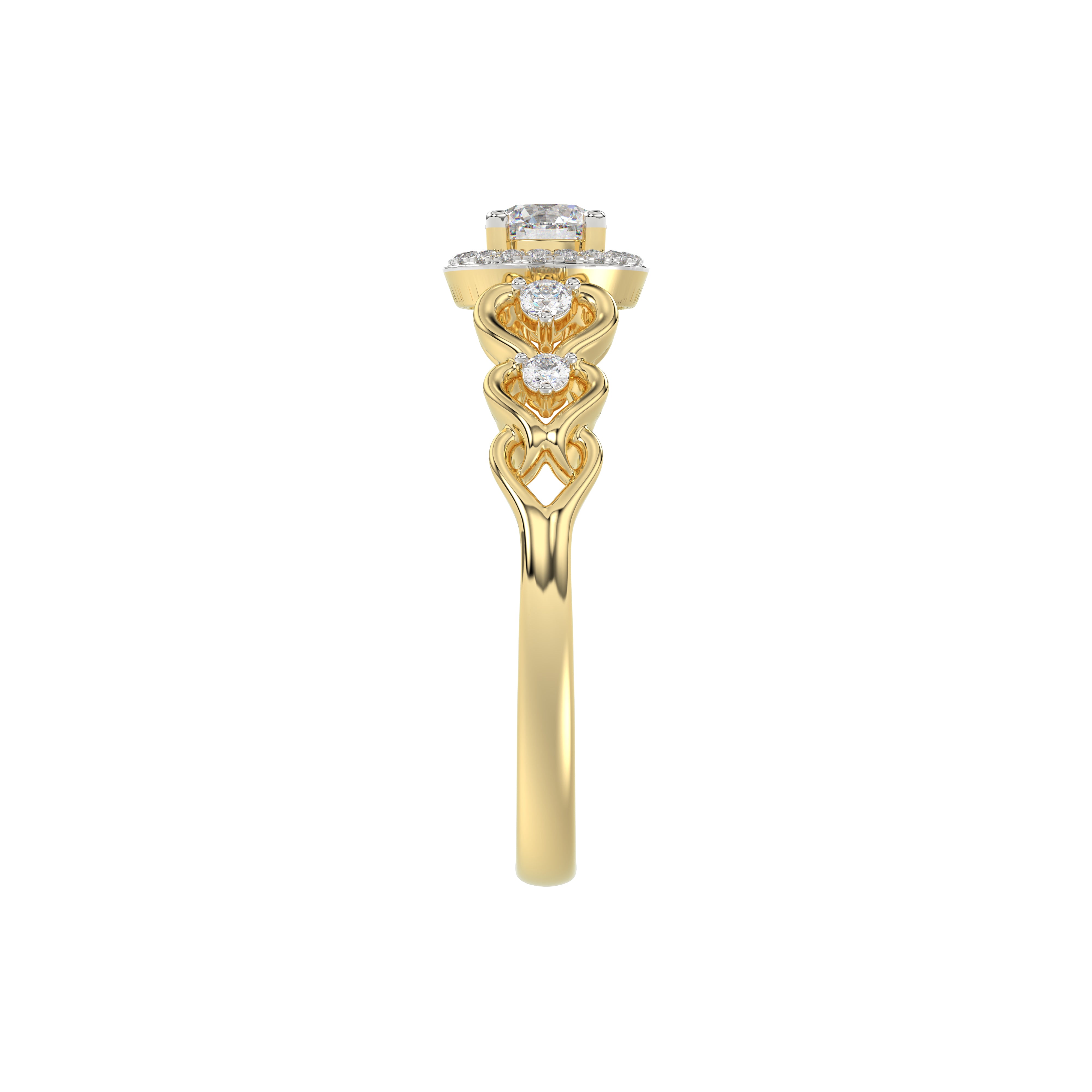 LADIES RING 0.20CT ROUND DIAMOND 10K YELLOW GOLD