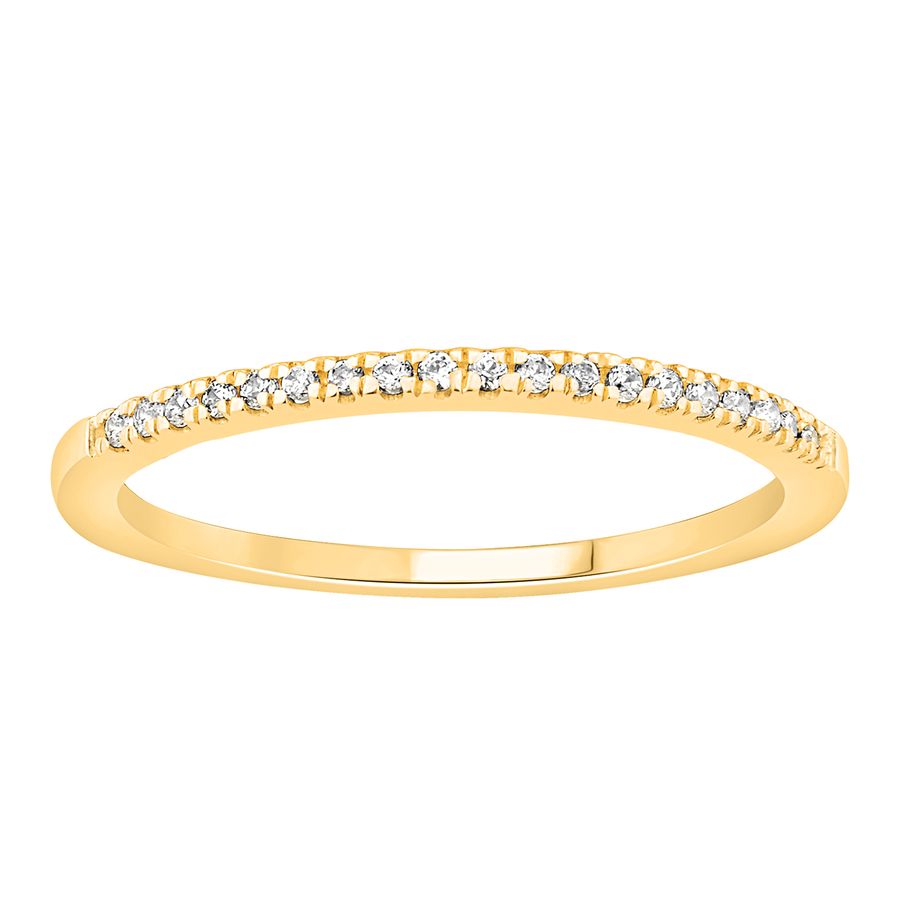 LADIES STACKABLE BAND 0.11CT ROUND DIAMOND 10K YELLOW GOLD