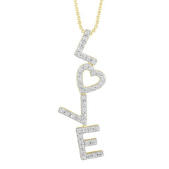 LADIES PENDANT WITH CHAIN 0.20CT ROUND DIAMOND 10K YELLOW GOLD