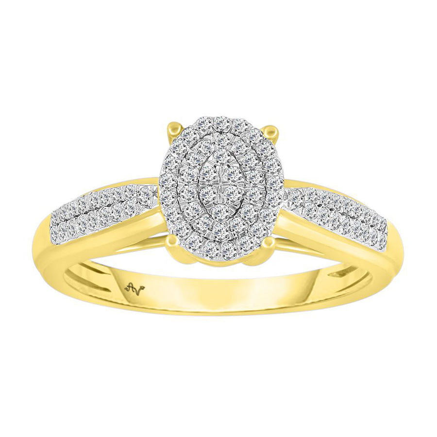 LADIES RING 0.25CT ROUND DIAMOND 10K YELLOW GOLD