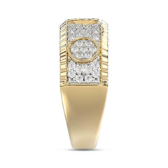MEN'S RING 0.75CT ROUND DIAMOND 10K YELLOW GOLD