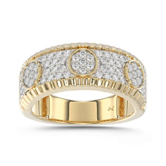 MEN'S RING 0.75CT ROUND DIAMOND 10K YELLOW GOLD
