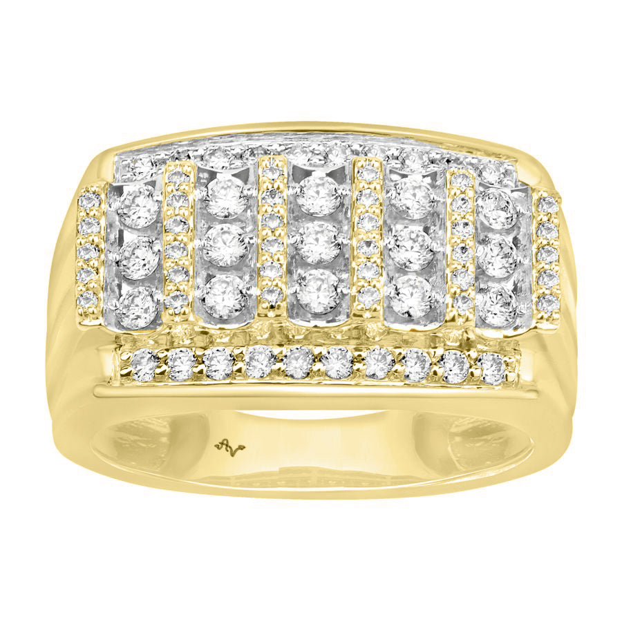 MEN'S BAND 1.00CT ROUND DIAMOND 10K YELLOW GOLD