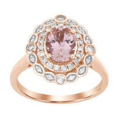 LADIES RING 1.45CT ROUND/OVAL  DIAMOND 10K ROSE GOLD