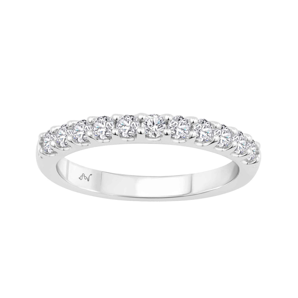 LADIES BAND 0.50CT ROUND DIAMOND 14K WHITE GOLD (SI QUALITY)