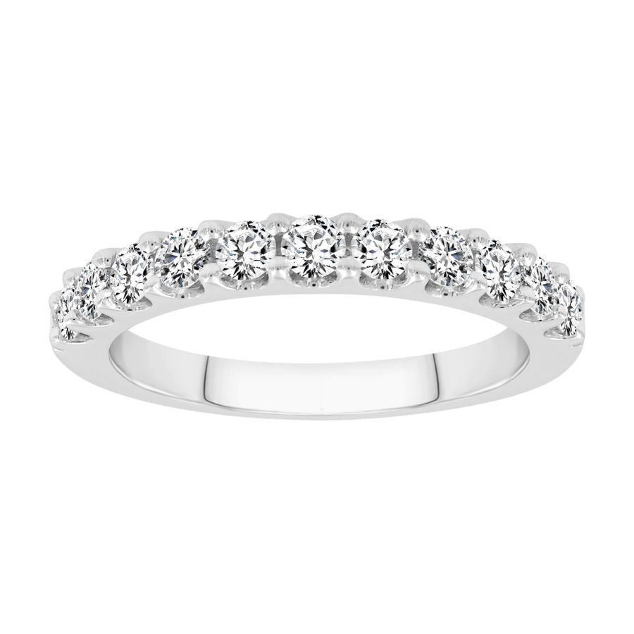 LADIES BAND 0.75CT ROUND DIAMOND 14K WHITE GOLD (SI QUALITY)