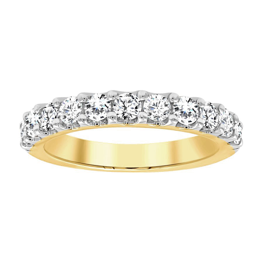 LADIES BAND 1.00CT ROUND DIAMOND 14K YELLOW GOLD