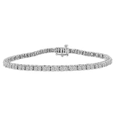 LADIES BRACELET 1.00CT ROUND DIAMOND 14K WHITE GOLD (SI QUALITY)