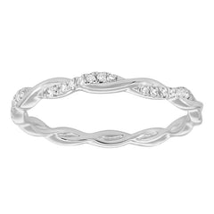 LADIES BAND 0.20CT ROUND DIAMOND 10K WHITE GOLD