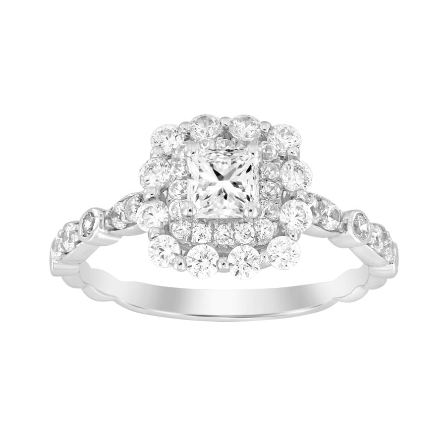 LADIES RING 1.25CT ROUND DIAMOND 14K WHITE GOLD (SI QUALITY)