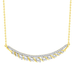 LADIES NECKLACE 0.75CT ROUND DIAMOND 14K YELLOW GOLD