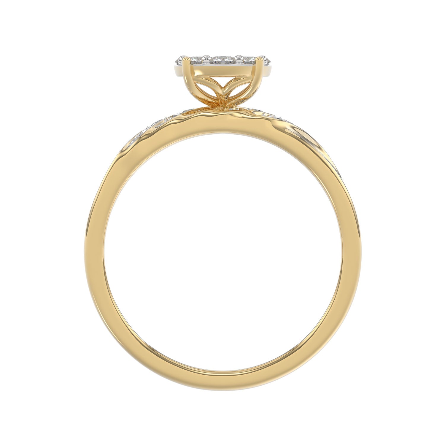 LADIES TRIOS SET 0.33CT ROUND DIAMOND 10K YELLOW GOLD