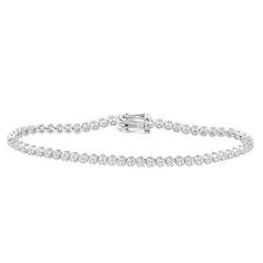 LADIES BRACELET 1.50CT ROUND DIAMOND 14K WHITE GOLD