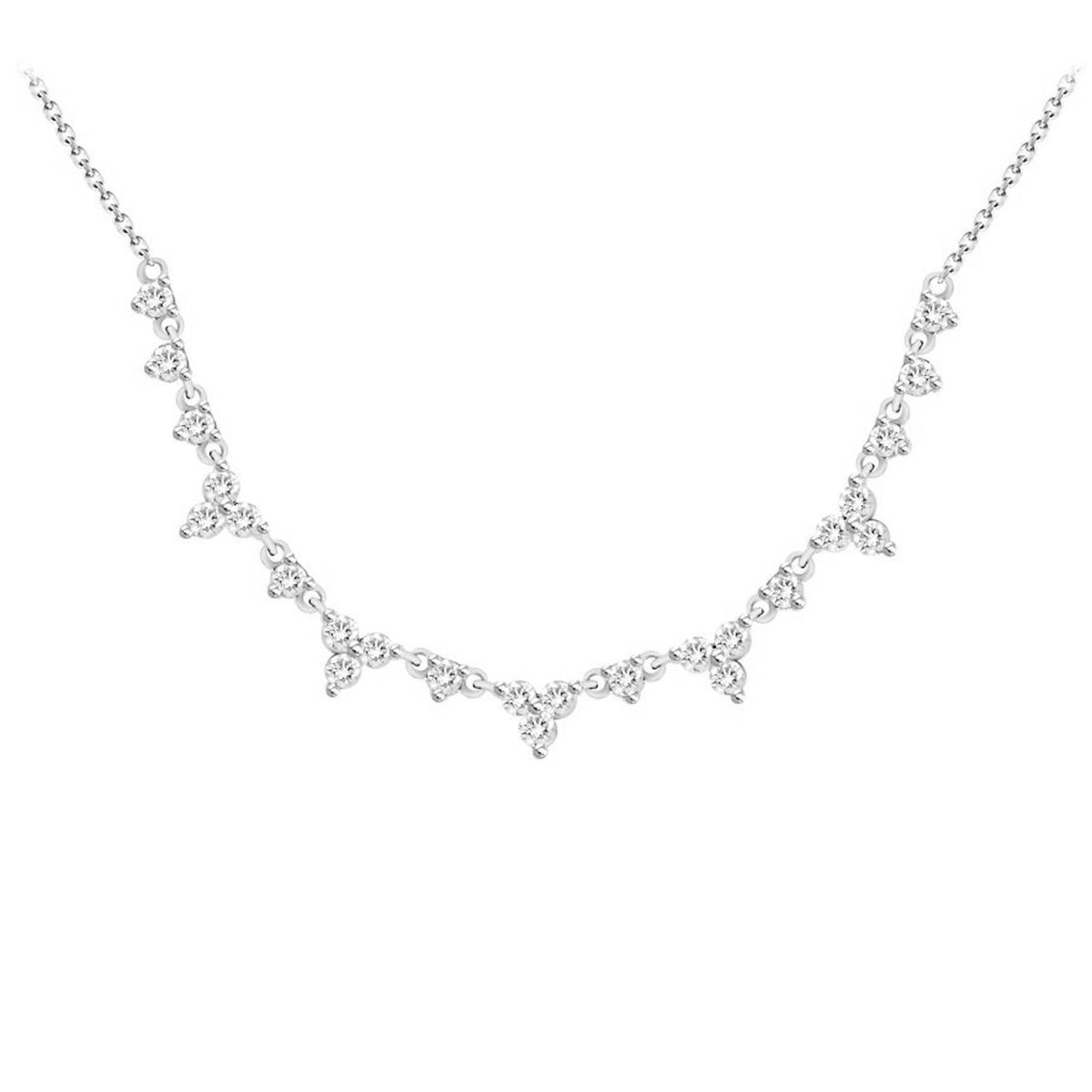 LADIES NECKLACE 0.50CT ROUND DIAMOND 14K WHITE GOLD