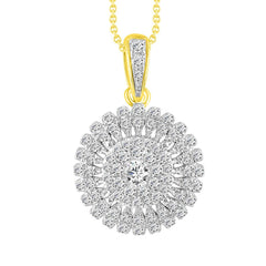 LADIES PENDANT 0.50CT ROUND DIAMOND 10K YELLOW GOLD