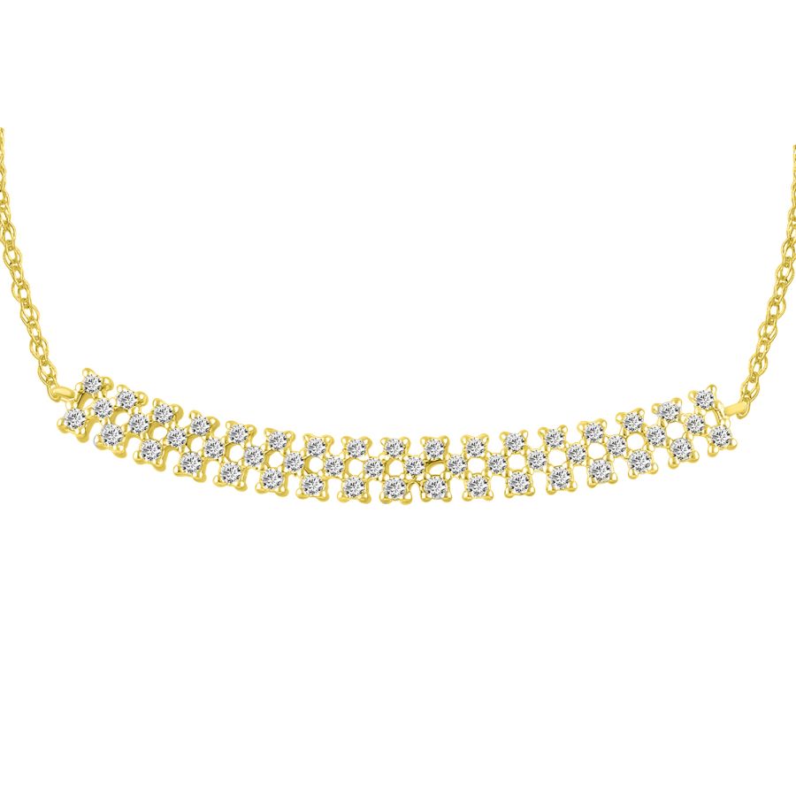 LADIES NECKLACE 0.25CT ROUND DIAMOND 10K YELLOW GOLD