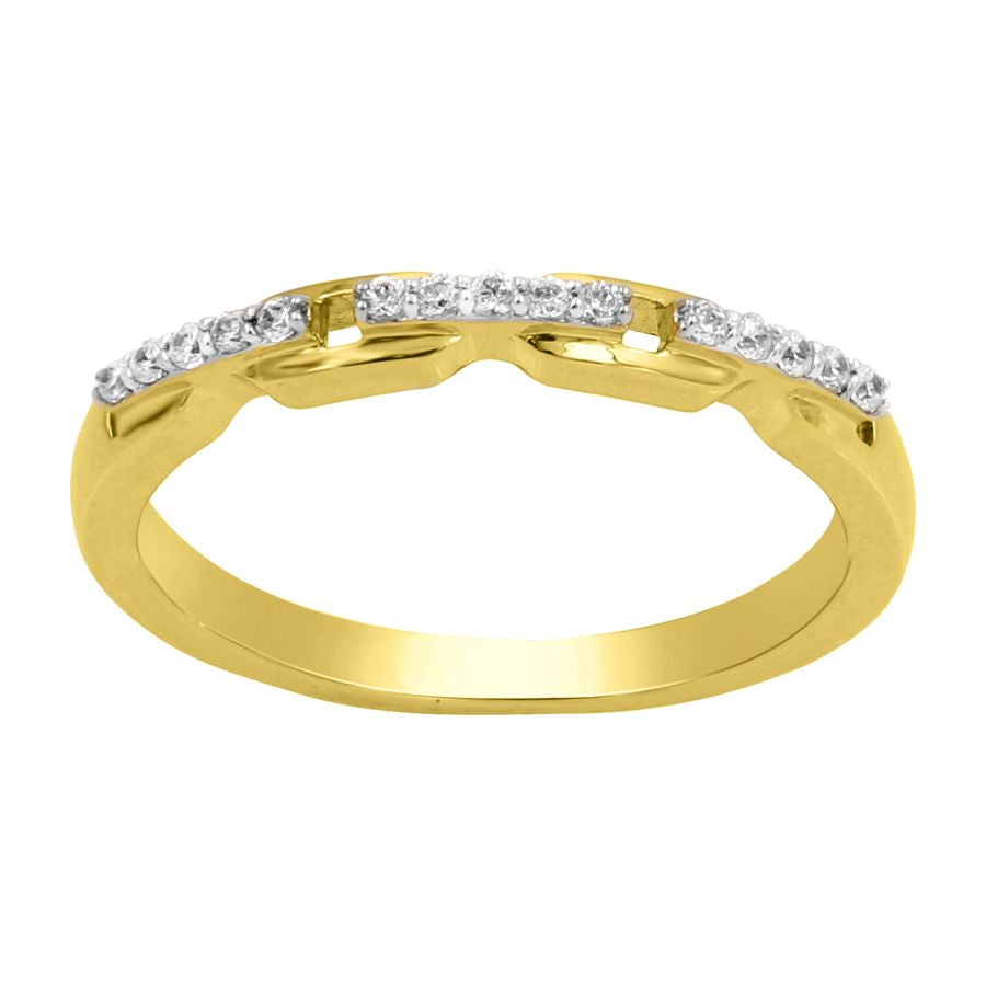 LADIES BAND 0.10CT ROUND DIAMOND 10K YELLOW GOLD