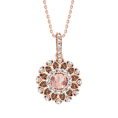 LADIES PENDANT 0.60CT ROUND DIAMOND 10K ROSE GOLD