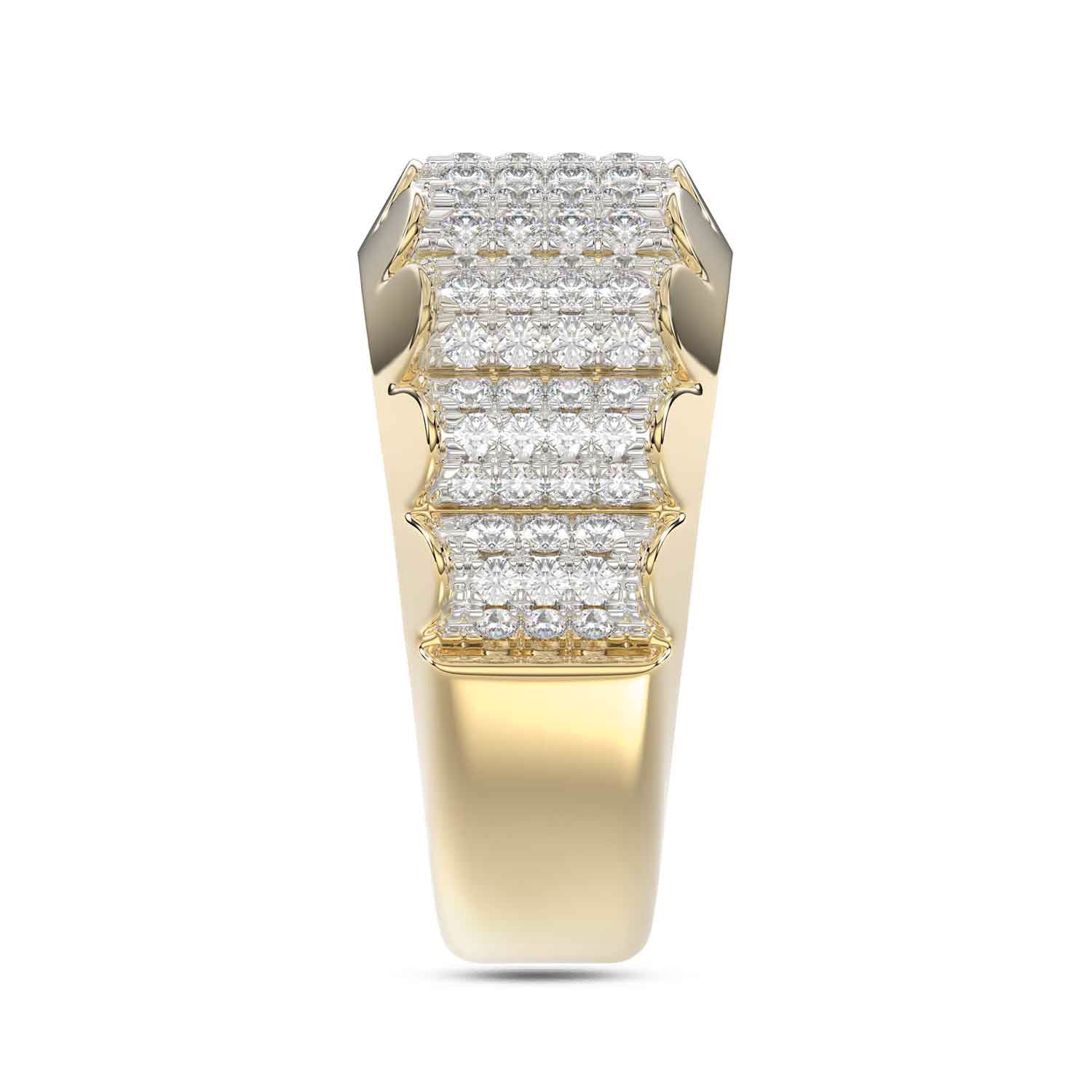 MEN'S BAND 1.00CT ROUND DIAMOND 10K YELLOW GOLD