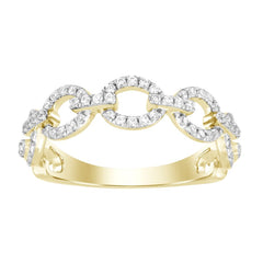 LADIES BAND 0.33CT ROUND DIAMOND 14K YELLOW GOLD