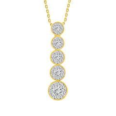 LADIES PENDANT WITH CHAIN 0.50CT ROUND DIAMOND 14K WHITE GOLD (SI QUALITY)