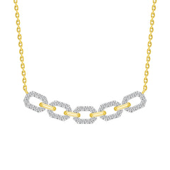 LADIES NECKLACE 0.50CT ROUND DIAMOND 10K YELLOW GOLD