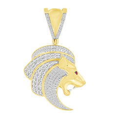 MEN'S CHARM 0.50CT ROUND/BAGUETTE DIAMOND 10K YELLOW GOLD